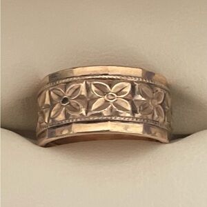 Vintage Wide band 14k rgp ring